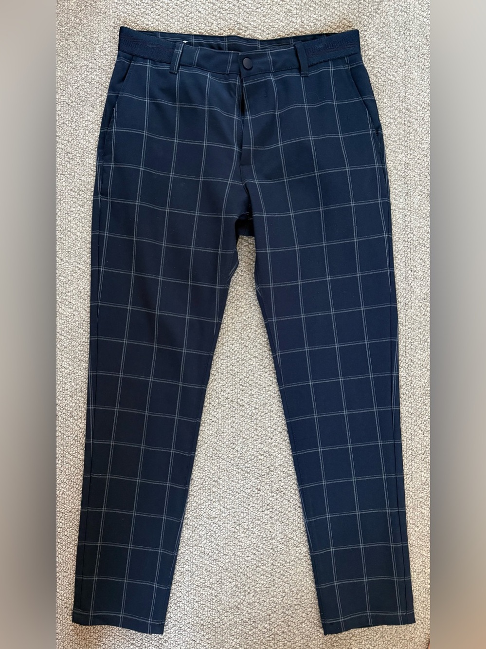 Zara Men's Navy Windowpane Dress Pants